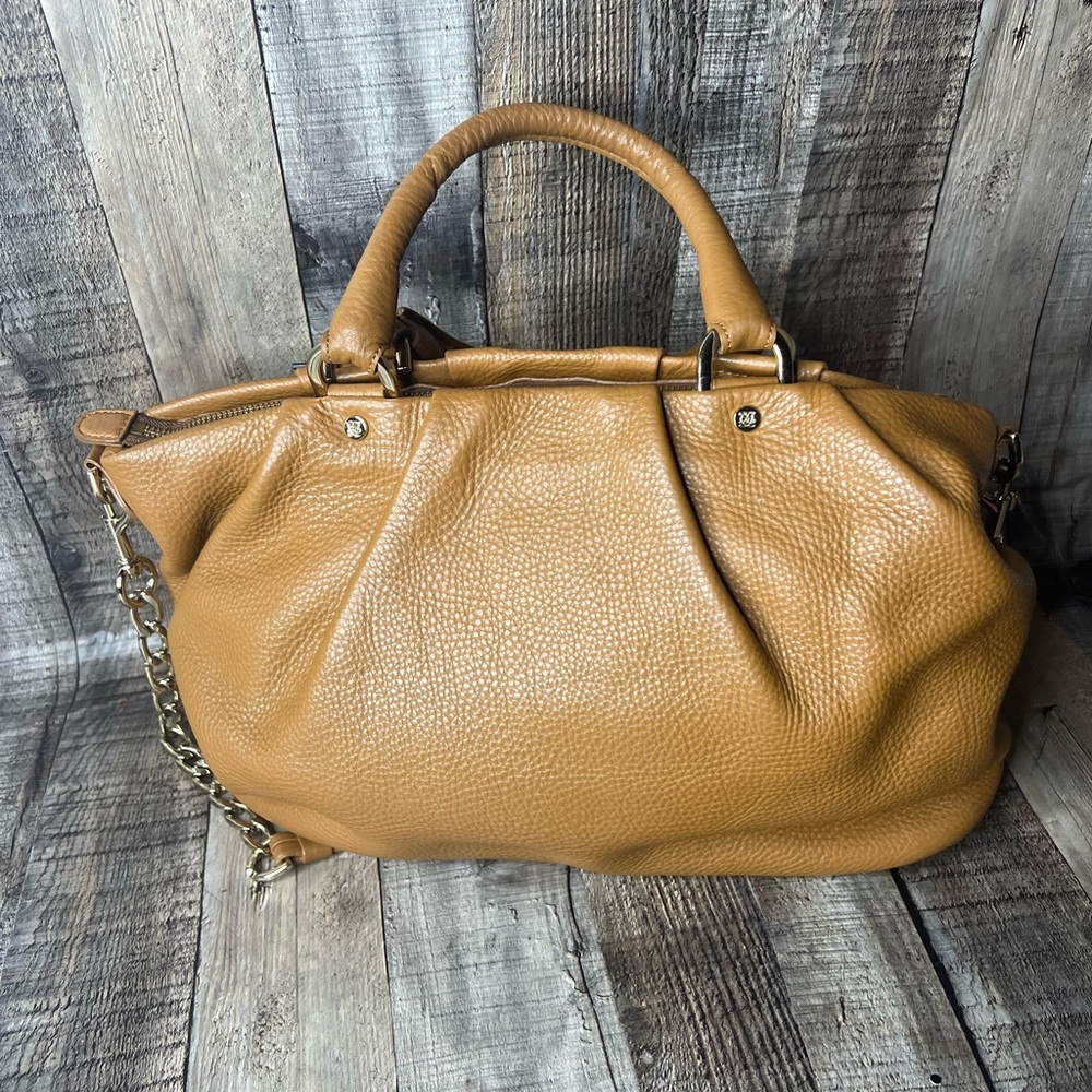 Louis Quatorze Women’s Brown Leather Satchel Shoulder Bag Crossbody Handbag - Picture 3 of 16